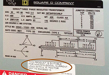 Sign of electrical system