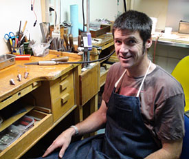 David Jones at work in his studio.