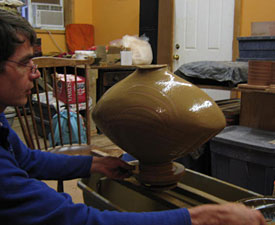 Willi Singleton at work in his studio.