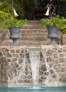 Calla lilies in golden opal glass