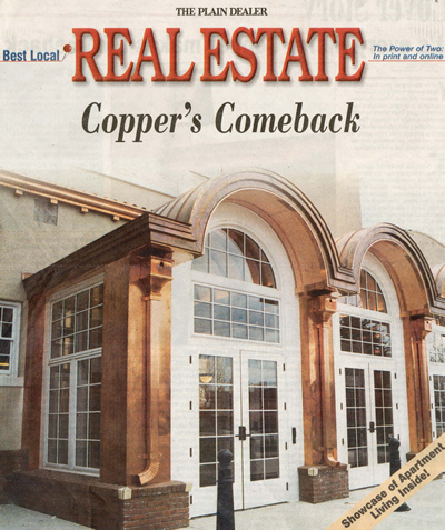 Copper arches over the entrance doors at City Hall in Ponca City, Okla.