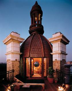 Copper-shingled tower